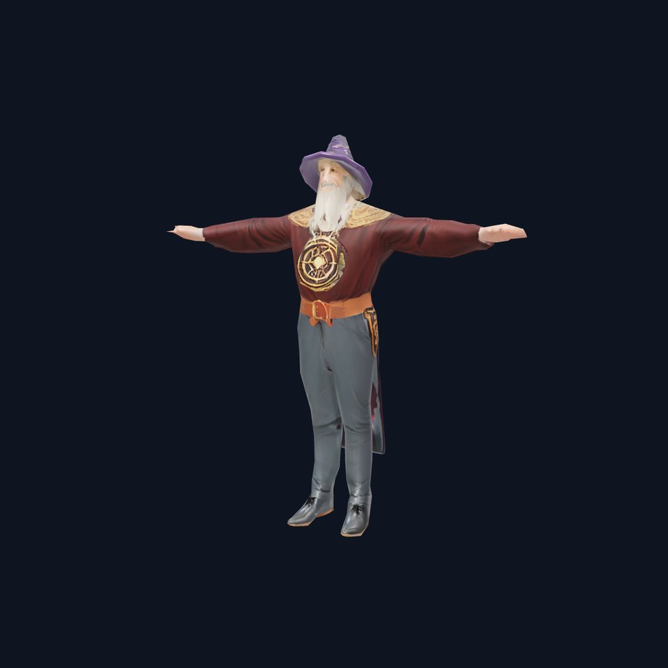 Wizard Character Model Pack with Iconic Purple Hat